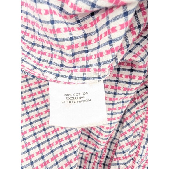 TailorByrd Collection Logo Pink Polka Dot Gingham Button Dress Shirt Sz Large - Picture 8 of 9